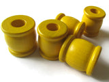 22mm Yellow Drum Beads Big Wooden Beads Yellow Spool Beads Large Hole Beads Vintage Wood Beads Tube Beads Jewelry Making Beading Supplies