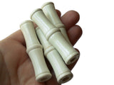61mm Beads Large Hole Beads White Wood Beads Macrame Beads Tube Beads Vintage Beads Wooden Beads Jewelry Making Craft Supplies Huge Beads