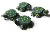 Green Turtles with Yellow Spotted Shell Turtle Charms Tortoise Links Beads Jewelry Making Beading Supplies Polymer Clay Beads Smileyboy