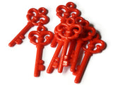 Plastic Key Charm Red Skeleton Key Charms Love Key Pendant Key to Your Heart Acrylic Key Beading Supplies