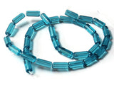 10mm Tube Beads Turquoise Blue Beads Glass Beads Transparent Beads Jewelry Making Beading Supplies 12.5 Inch Bead Strand Loose Beads