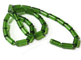 10mm Tube Beads Clear Green Glass Beads Transparent Beads Jewelry Making Beading Supplies Bead Strand