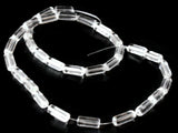 10mm Tube Beads Clear Colorless Bead Glass Beads Transparent Beads Jewelry Making Beading Supplies 12.5 Inch Bead Strand Loose Beads
