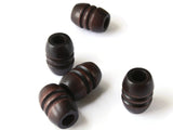 Dark Brown Fluted Barrel Beads 5 29mm Wood Macrame Beads Big Hole Chunky Beads Wooden Beads Jewelry Making Beading Supplies