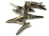 10 32mm Vintage Alligator Hair Clips Nickel Plated Steel Clips Small Silver Clips with Teeth