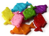 Fish Charms Mixed Color Ocean Animal Beads Large Plastic Charms Acrylic Pendants Jewelry Making Beading Supplies Rainbow Animal Charms