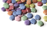 12.5mm Multi-Color Plastic Shell Beads Oyster Shell Beads Jewelry Making Beading Supplies Beach Beads Mermaid Beads Striped Shell Beads