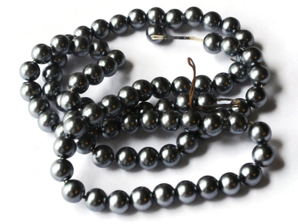 6mm Dark Gray Faux Pearl Beads Vintage Acrylic Round Beads Jewelry Making Beading Supplies Small Plastic Ball Beads Spacer Beads
