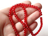 4mm Round Beads Red Glass Beads Crackle Glass Beads Smooth Round Beads Full Strand Cracked Glass Beads Jewelry Making Beading Supplies