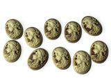 25mm x 18mm Brown Cameo Cabochons Woman Face Cameo Cabs Resin Cabochons Jewelry Making Beading Supplies Decoden Resin Cameos
