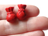 Lucky Money Bag Carved Cinnabar Beads Novelty Beads Cinnabar Beads Lacquer Beads Loose Red Patterned Beads Jewelry Making Beading Supplies