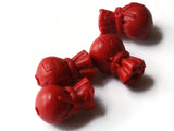 Lucky Money Bag Carved Cinnabar Beads Novelty Beads Cinnabar Beads Lacquer Beads Loose Red Patterned Beads Jewelry Making Beading Supplies