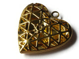 26mm Filigree Heart Locket Gold Tone Brass Locket Charm Jewelry Making and Beading Supplies Diffuser Pendant