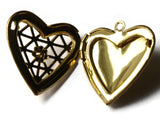 26mm Filigree Heart Locket Gold Tone Brass Locket Charm Jewelry Making and Beading Supplies Diffuser Pendant