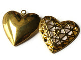 26mm Filigree Heart Locket Gold Tone Brass Locket Charm Jewelry Making and Beading Supplies Diffuser Pendant