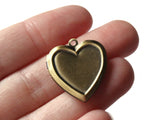 25mm Heart Locket Brass Locket Charm Jewelry Making and Beading Supplies