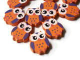 22mm Orange Beads Wooden Owl Beads Animal Beads Wood Beads Bird Beads Cute Beads Multicolor Beads Novelty Beads to String