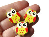 22mm Yellow Beads Wooden Owl Beads Animal Beads Wood Beads Bird Beads Cute Beads Multicolor Beads Novelty Beads to String
