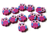 22mm Purple Beads Wooden Owl Beads Animal Beads Wood Beads Bird Beads Cute Beads Multicolor Beads Novelty Beads to String