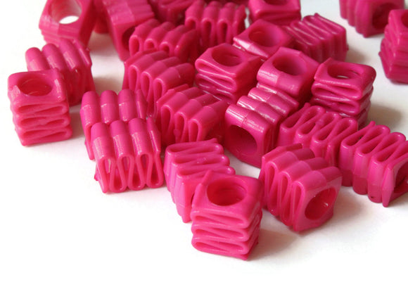 14mm Pink Ribbon Acrylic Beads Plastic Rectangle Beads Jewelry Making Beading Supplies Loose Large Hole Beads to String Smileyboy