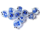 Blue Pig Beads Lampwork Glass Beads Glow in the dark Loose Beads Jewelry Making Beading Supplies Miniature Farm Animal Beads