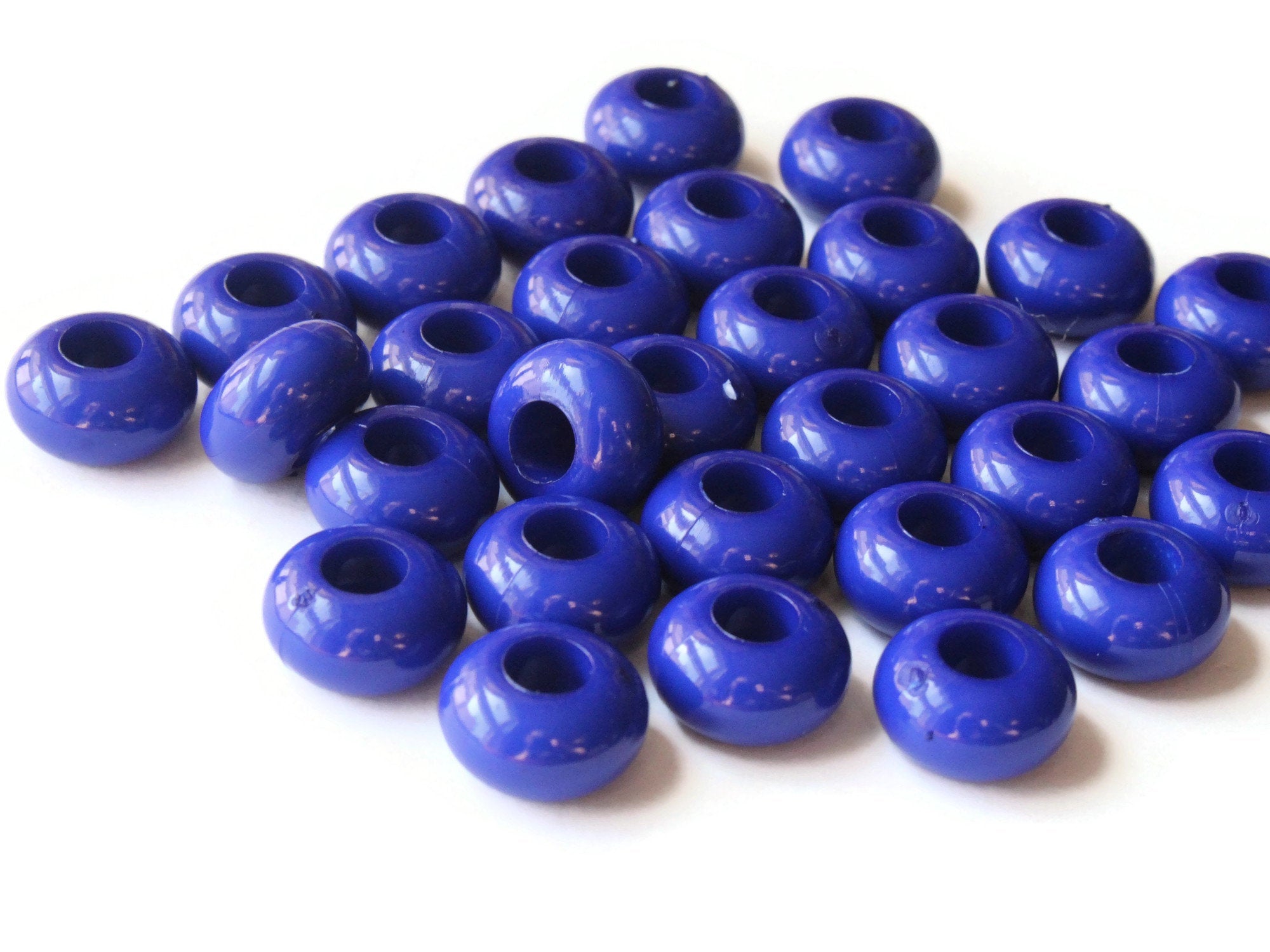 40 12mm Large Hole Royal Blue Round Plastic Pearl Beads – Smileyboy Beads