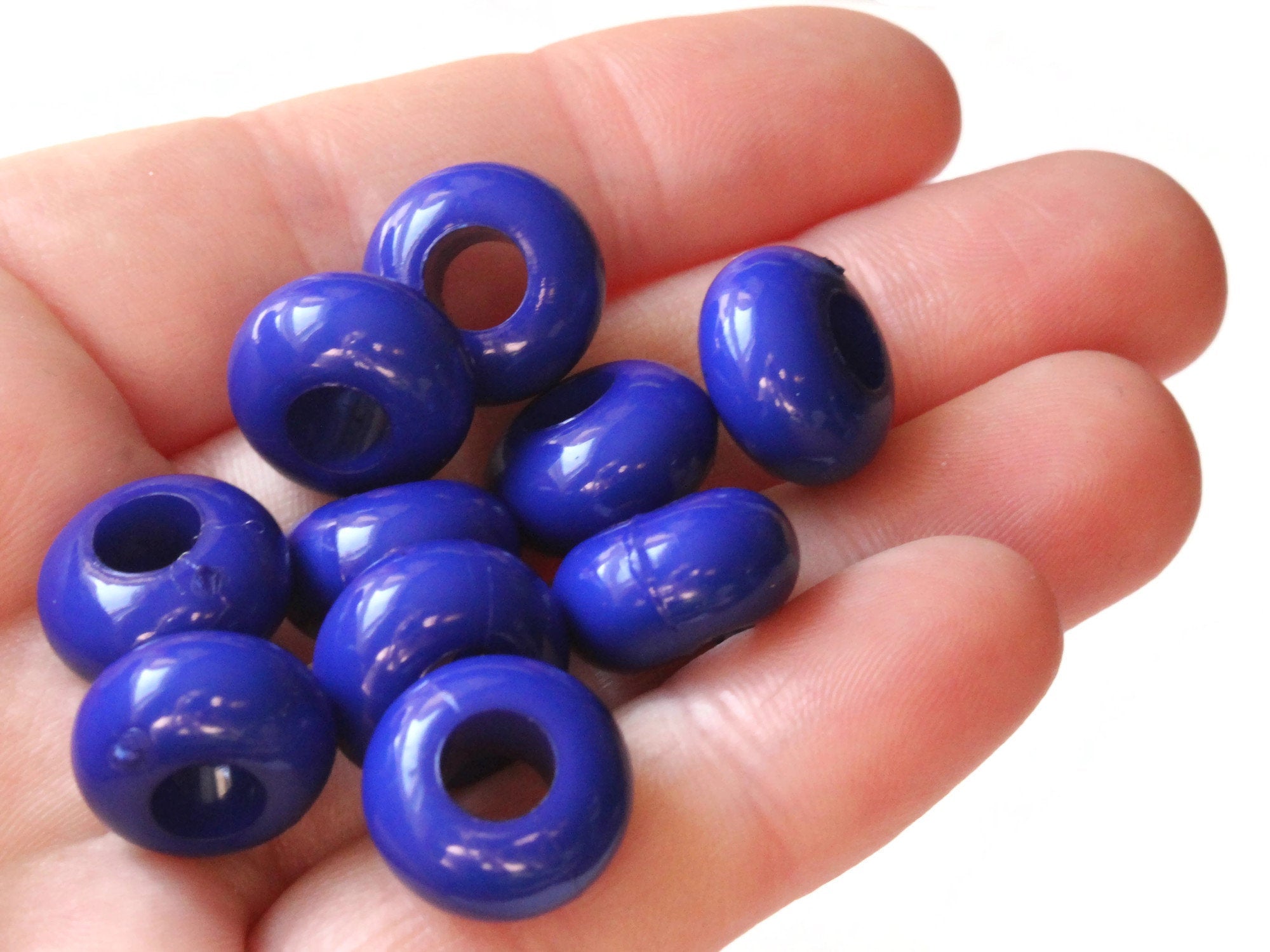 150 Blue Barrel Macrame Beads 17mm x 14mm Diameter 8mm Large Hole Wooden  Beads