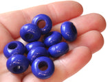 14mm x 8mm Large Hole Blue Beads Macrame Beads Rondelle Beads Plastic Beads Big Loose Beads to String Jewelry Making Beading Supplies