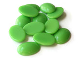 12 14mm x 10mm Green Oval Cabochons Vintage Japanese Lucite Cabs Domed Flat Back Cabochons Destash Jewelry Making Supplies Mosaic Tiles