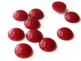 13mm Round Dark Red Cabochons, Vintage Japanese Lucite Cabochons Plastic Cabochons