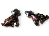 19mm Purple Cloisonne Dog Beads Purple Dalmatian Beads Animal Beads Pet Beads Metal Beads Enamel Bead Jewelry Making Beading Supplies