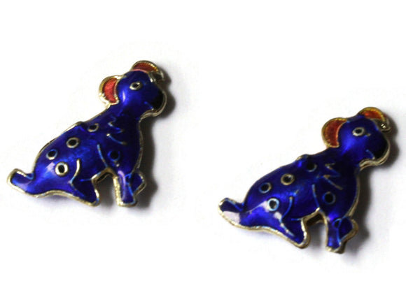 19mm Dark Blue Cloisonne Dog Beads Blue Dalmatian Beads Animal Beads Pet Beads Metal Beads Enamel Bead Jewelry Making Beading Supplies