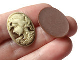 25mm x 18mm Brown Cameo Cabochons Woman Face Cameo Cabs Resin Cabochons Jewelry Making Beading Supplies Decoden Resin Cameos
