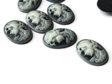 10 25mm x 18mm Black and White Cameo Cabochons Woman Face Cameo Cabs Resin Cabochons Jewelry Making Beading Supplies Decoden Resin Cameos