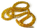 4mm Golden Yellow Crackle Beads Cracked Glass Small Round Beads Full Strand Crackle Glass Beads to String Jewelry Making Beading Supplies