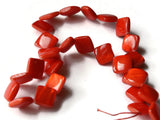 13mm Orange Red Mother Of Pearl Diamond Beads Full Strand Dyed Shell Beads to String Natural Seashell Beads Jewelry Making Beading Supplies