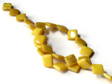 13mm Yellow Mother Of Pearl Diamond Beads Full Strand Dyed Shell Beads to String Natural Seashell Beads Jewelry Making Beading Supplies