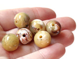 14mm Brown Swirling Vintage Lucite Beads New Old Stock Plastic Round Beads Jewelry Making Beading Supplies