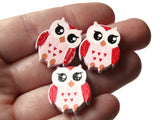 12 22mm Pink Beads Wooden Owl Beads Animal Beads Wood Beads Bird Beads Cute Beads Novelty Beads to String