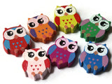 22mm Red Beads Wooden Owl Beads Animal Beads Wood Beads Bird Beads Cute Beads Multicolor Beads Novelty Beads to String