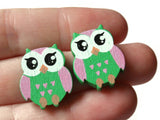 22mm Green Beads Wooden Owl Beads Animal Beads Wood Beads Bird Beads Cute Beads Multicolor Beads Novelty Beads to String