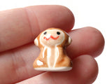 Porcelain Monkey Beads Cute Brown Beads Porcelain Glass Beads Animal Beads Jungle Animal Beads Jewelry Making Beading Supplies Loose Bead