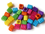 14mm Mixed Color Ribbon Acrylic Beads Plastic Rectangle Beads Jewelry Making Beading Supplies Loose Large Hole Beads to String Smileyboy