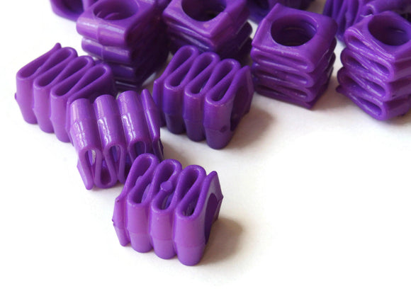 14mm Purple Ribbon Acrylic Beads Plastic Rectangle Beads Jewelry Making Beading Supplies Loose Large Hole Beads to String Smileyboy