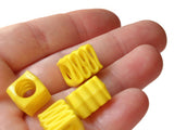 14mm Yellow Ribbon Acrylic Beads Plastic Rectangle Beads Jewelry Making Beading Supplies Loose Large Hole Beads to String Smileyboy