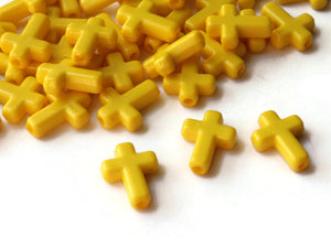 16mm Cross Beads Yellow Cross Beads Plastic Crosses Christian Beads Jewelry Making Beading Supplies Acrylic Cross Beads Smileyboy