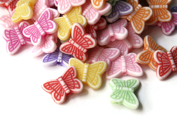 14mm Mixed Color Butterfly Beads Plastic Butterflies Moth Beads Animal Beads Acrylic Beads Jewelry Making Beading Supplies Loose Beads