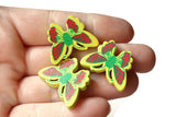 26mm Yellow Wooden Butterfly Beads Animal Beads Wood Beads Moth Beads Cute Beads Novelty Beads to String