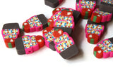 20 Cute Cupcake Beads with Sprinkles and a Cherry on Top Polymer Clay Beads