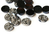Silver Grey Druzy Cabochons 11mm Faux Druzy Cabochons Round Druzy Cabs Resin Cabochons Jewelry Making Decoden Tiles Scrapbooking Supplies